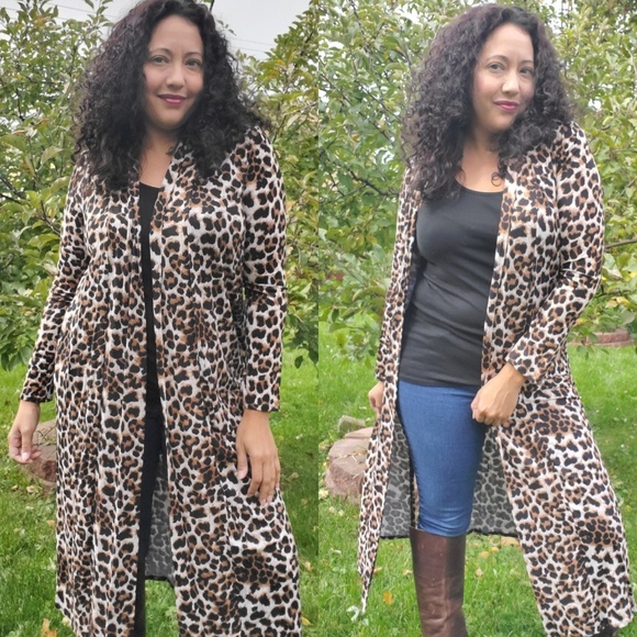 Last 3! NINA Leopard Duster S M L - Picture 2 of 4